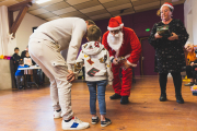 France, Monfaucon, 2022-12-17. Inhabitants of a small village near Tarbes in Occitania are welcoming Santa Claus for the Children's Christmas Party organized by the town hall and festival committee of the municipality of Monfaucon (65). Photograph by Sophie BELLARD / Hans Lucas.France, Monfaucon, 2022-12-17. Les habitants d un petit village pres de Tarbes en Occitanie accueillent le pere Noel pour le Noel des enfants organise par la mairie et le comite des fetes de la municipalite de Monfaucon (65). Photographie par Sophie BELLARD / Hans Lucas.